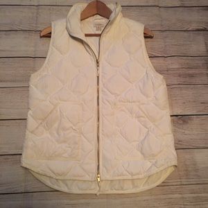 White J. Crew Down Vest Sz Medium